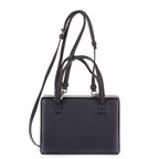 Bolso de Hombro London Postal con Asa Superior de Piel de Becerro Estampada Azul