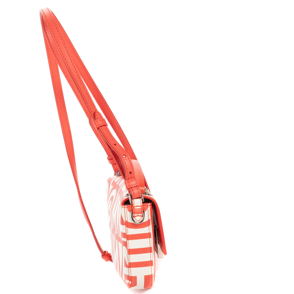 Shoulder Bag Fendi x Marc Jacobs Mamma Baguette Mini Orange Logo Print Nappa Leather