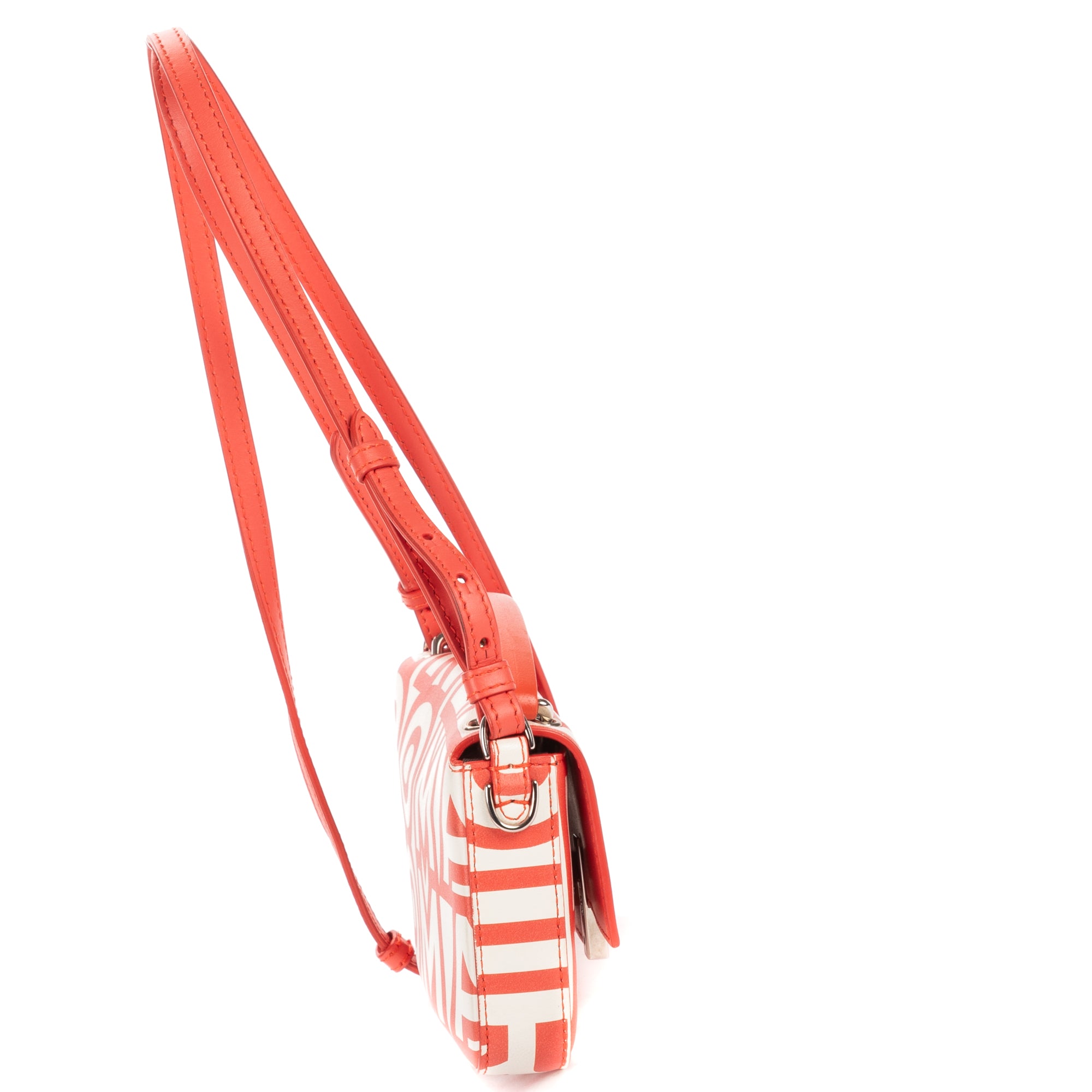 Shoulder Bag Fendi x Marc Jacobs Mamma Baguette Mini Orange Logo Print Nappa Leather