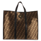 Handbag Karligraphy Tote Bag Black Metallic Zucca Canvas