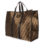 Handbag Karligraphy Tote Bag Black Metallic Zucca Canvas