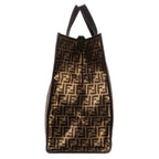 Handbag Karligraphy Tote Bag Black Metallic Zucca Canvas