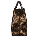 Handbag Karligraphy Tote Bag Black Metallic Zucca Canvas