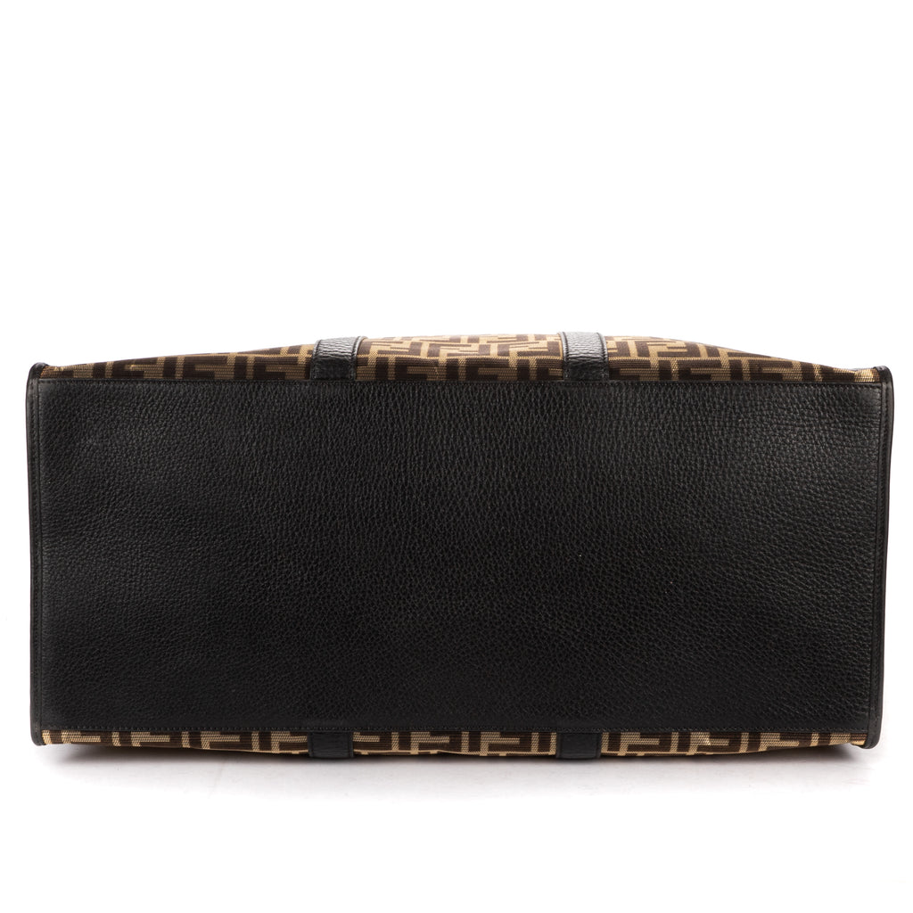 Handbag Karligraphy Tote Bag Black Metallic Zucca Canvas