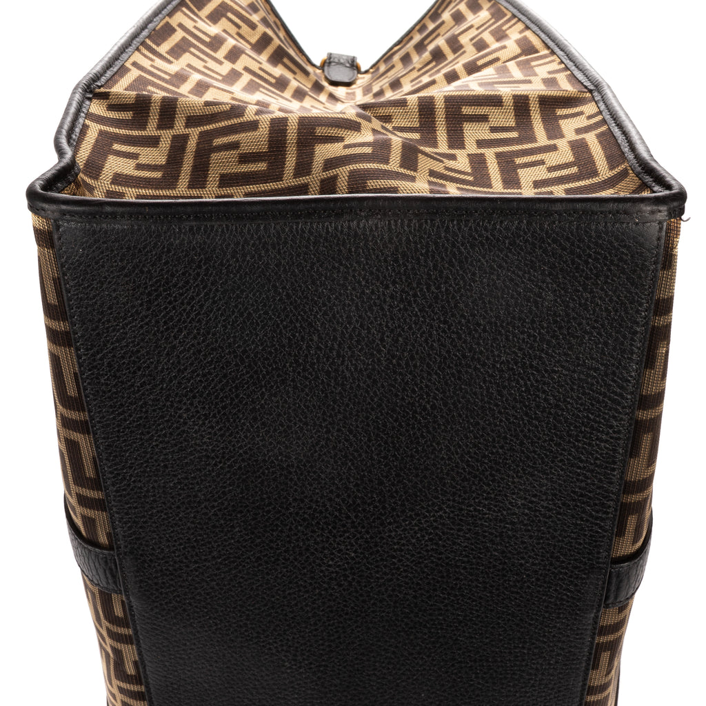 Handbag Karligraphy Tote Bag Black Metallic Zucca Canvas