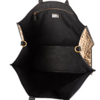 Handbag Karligraphy Tote Bag Black Metallic Zucca Canvas