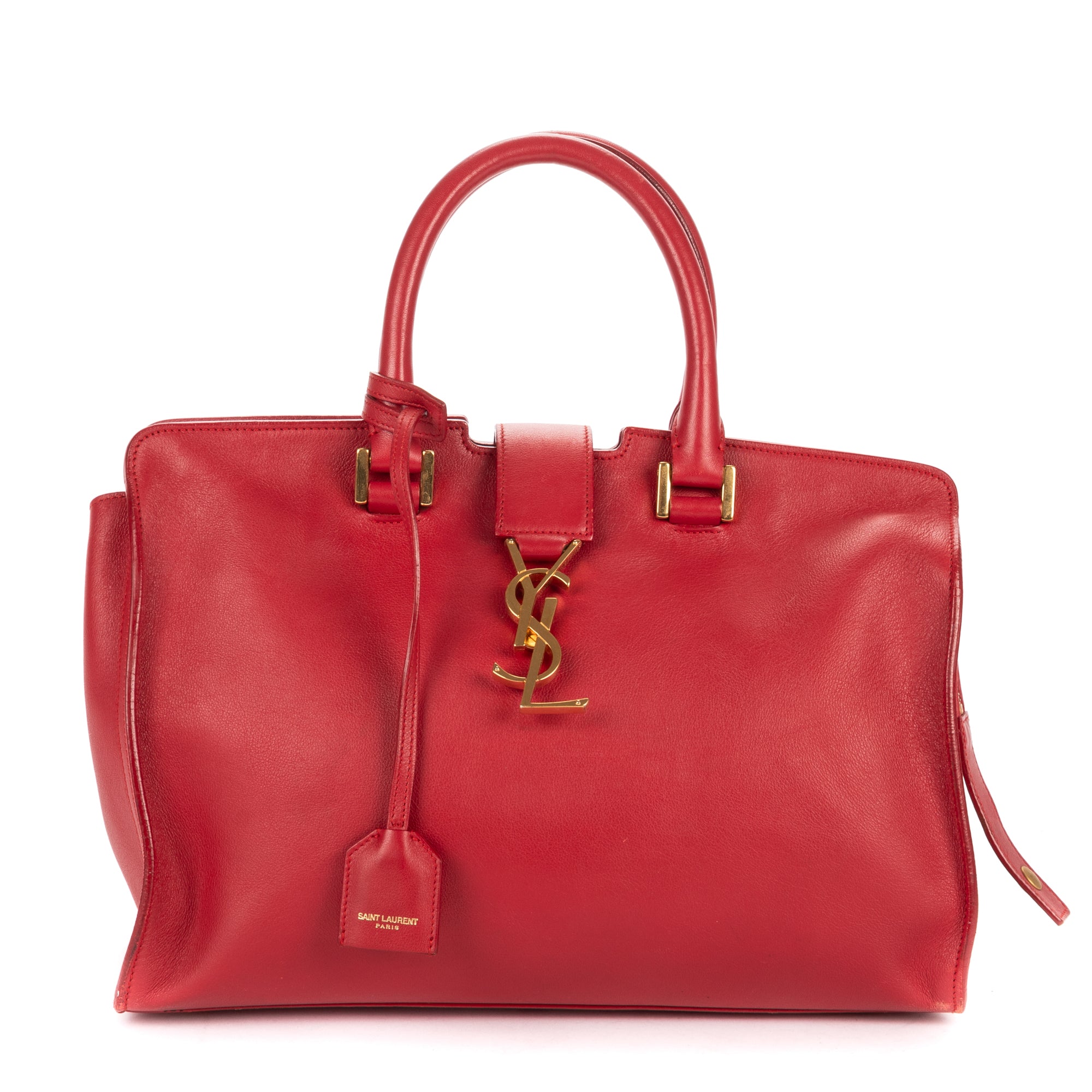 Shoulder Bag Small Cabas Chyc Red Smooth Calfskin Leather