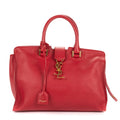 Sac Bandoulière Petit Cabas Chyc Rouge Cuir de Veau Lisse
