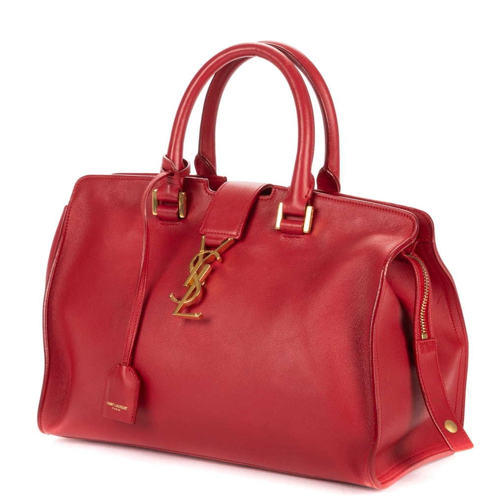 Shoulder Bag Small Cabas Chyc Red Smooth Calfskin Leather
