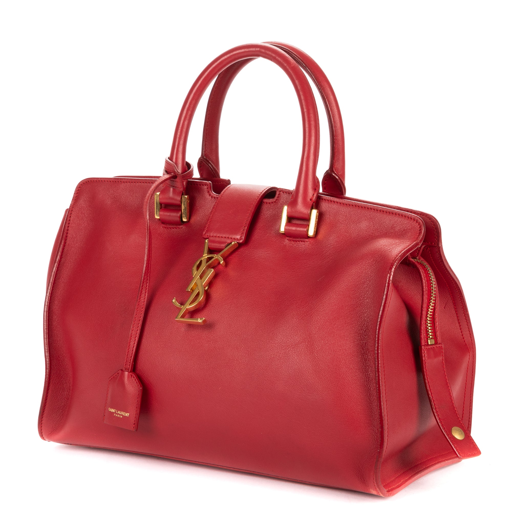 Shoulder Bag Small Cabas Chyc Red Smooth Calfskin Leather