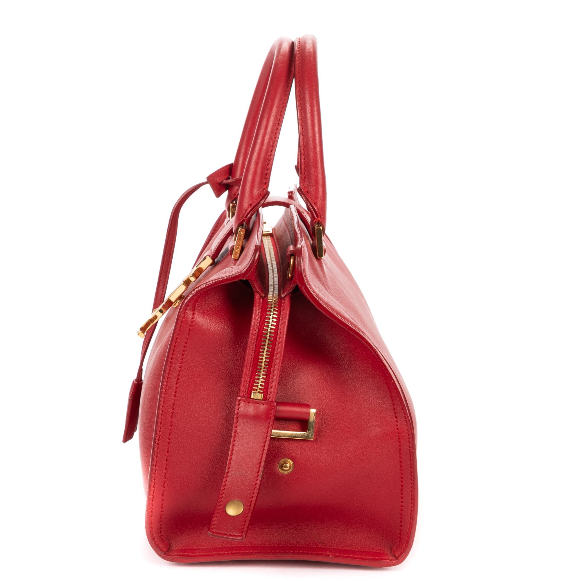 Shoulder Bag Small Cabas Chyc Red Smooth Calfskin Leather