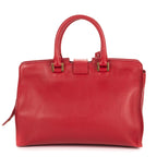 Sac Bandoulière Petit Cabas Chyc Rouge Cuir de Veau Lisse