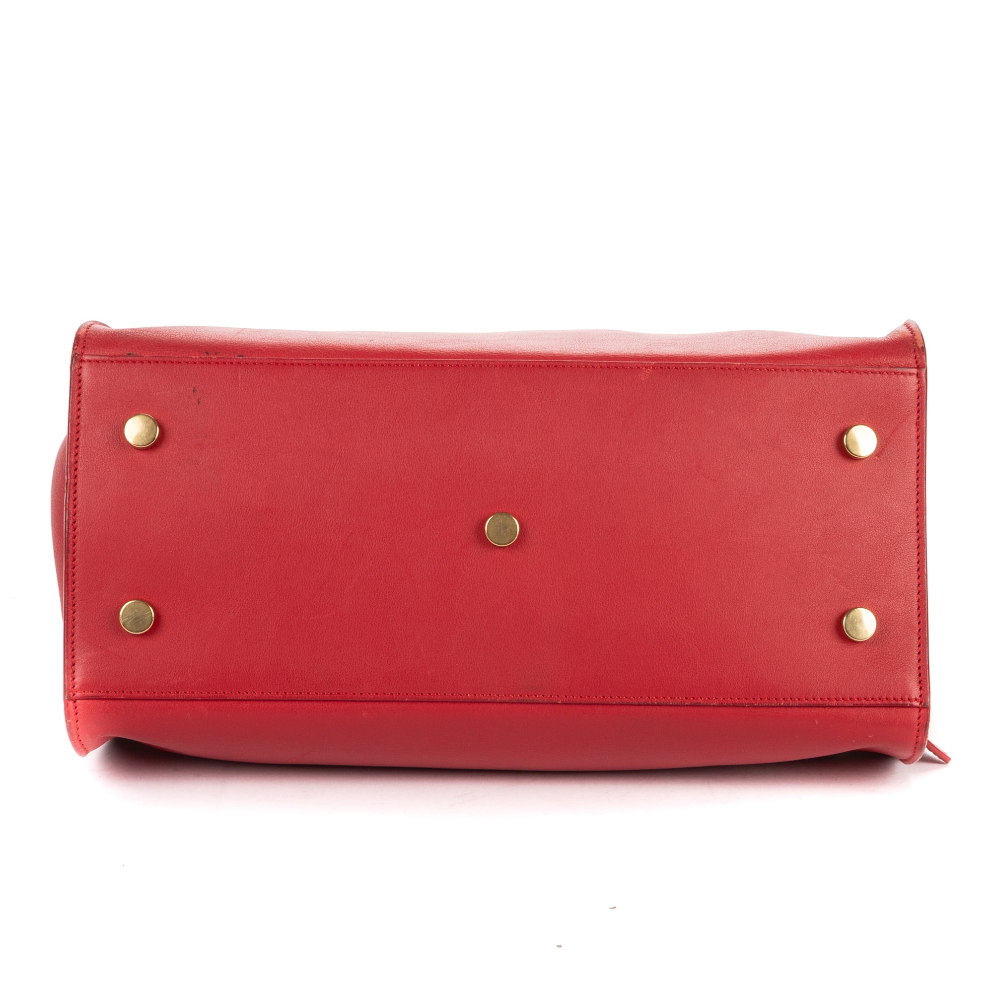 Shoulder Bag Small Cabas Chyc Red Smooth Calfskin Leather