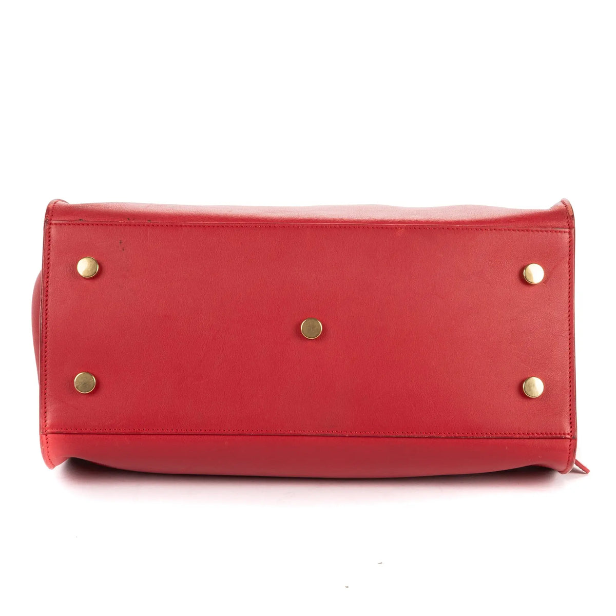 Sac Bandoulière Petit Cabas Chyc Rouge Cuir de Veau Lisse