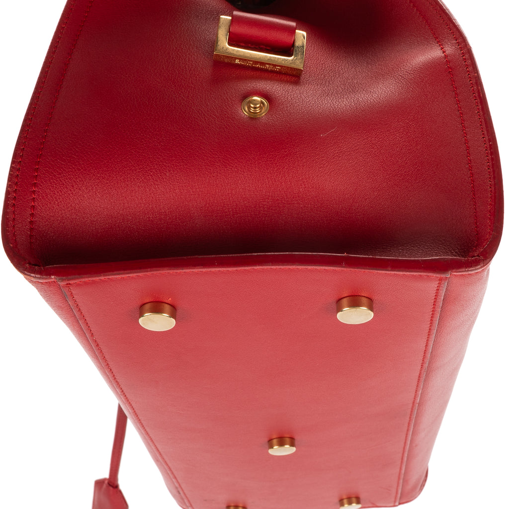 Shoulder Bag Small Cabas Chyc Red Smooth Calfskin Leather