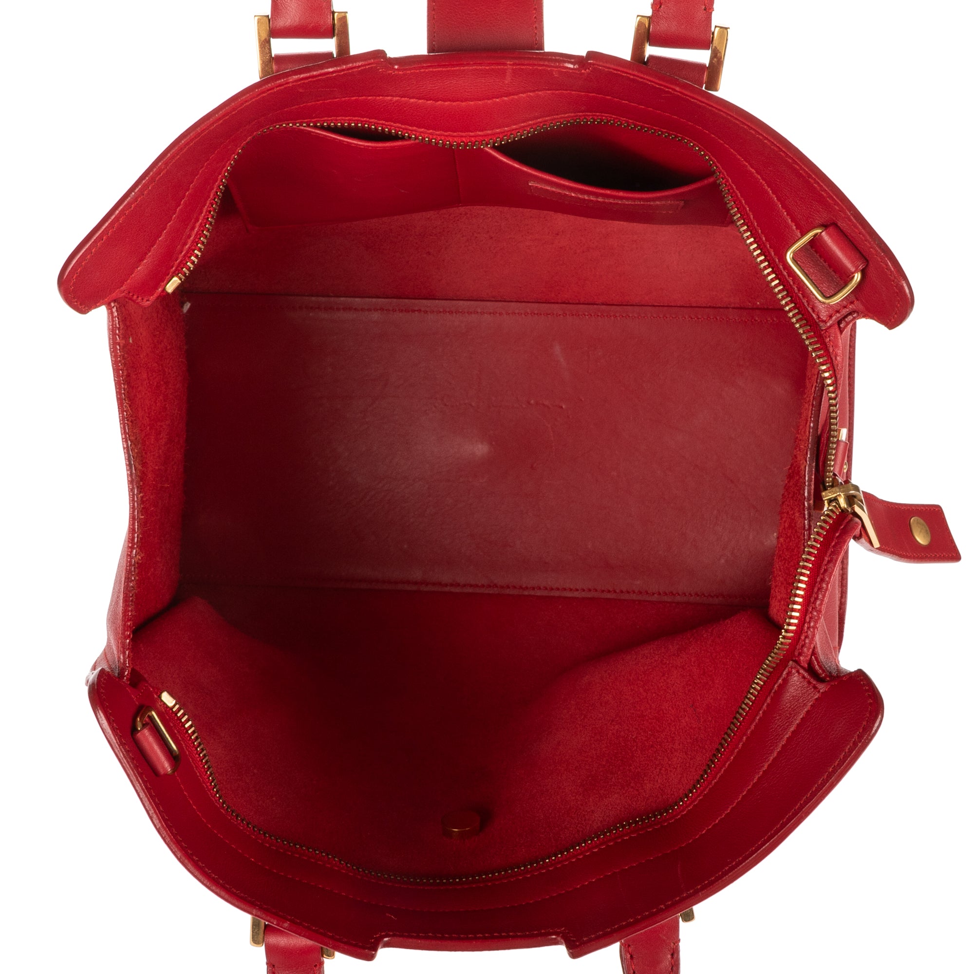 Shoulder Bag Small Cabas Chyc Red Smooth Calfskin Leather