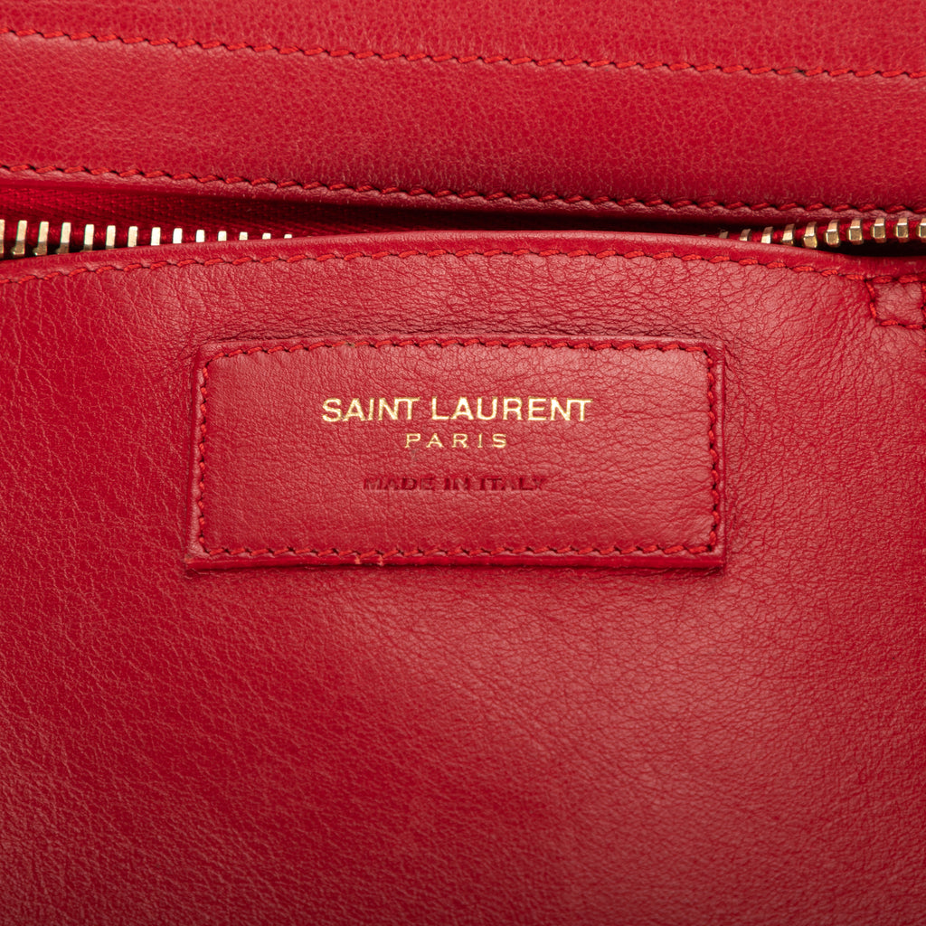 Shoulder Bag Small Cabas Chyc Red Smooth Calfskin Leather