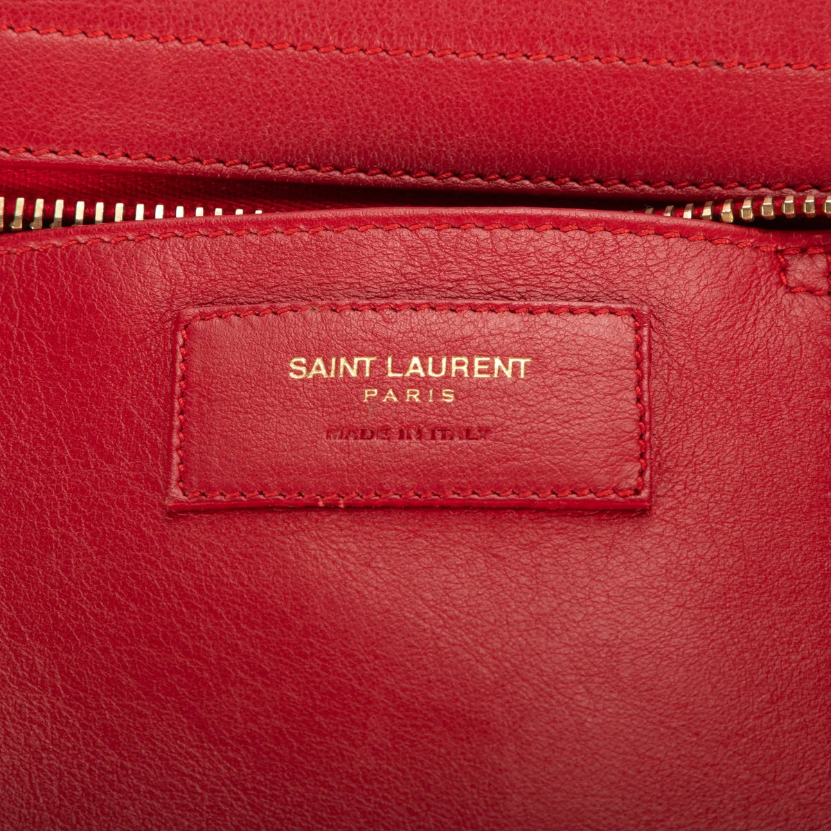 Sac Bandoulière Petit Cabas Chyc Rouge Cuir de Veau Lisse