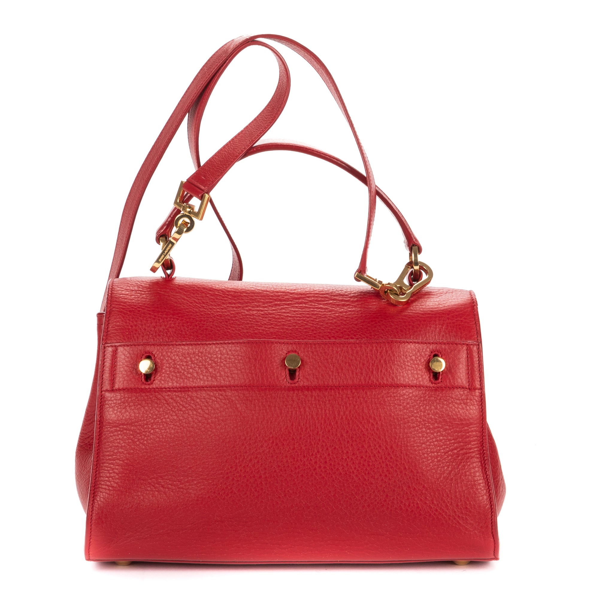 Shoulder Bag Small Muse Two Red Grained Calfskin Leather
