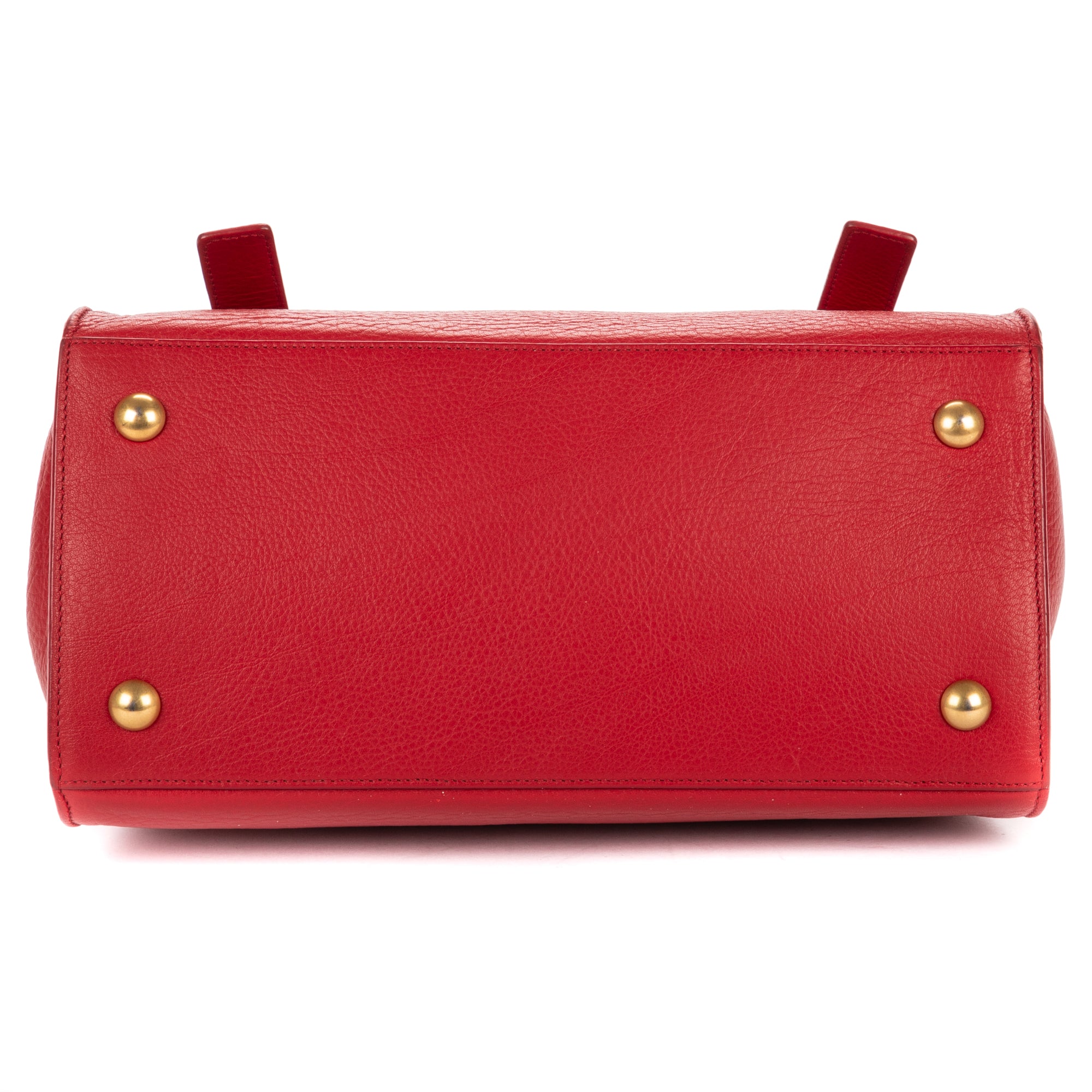 Shoulder Bag Small Muse Two Red Grained Calfskin Leather