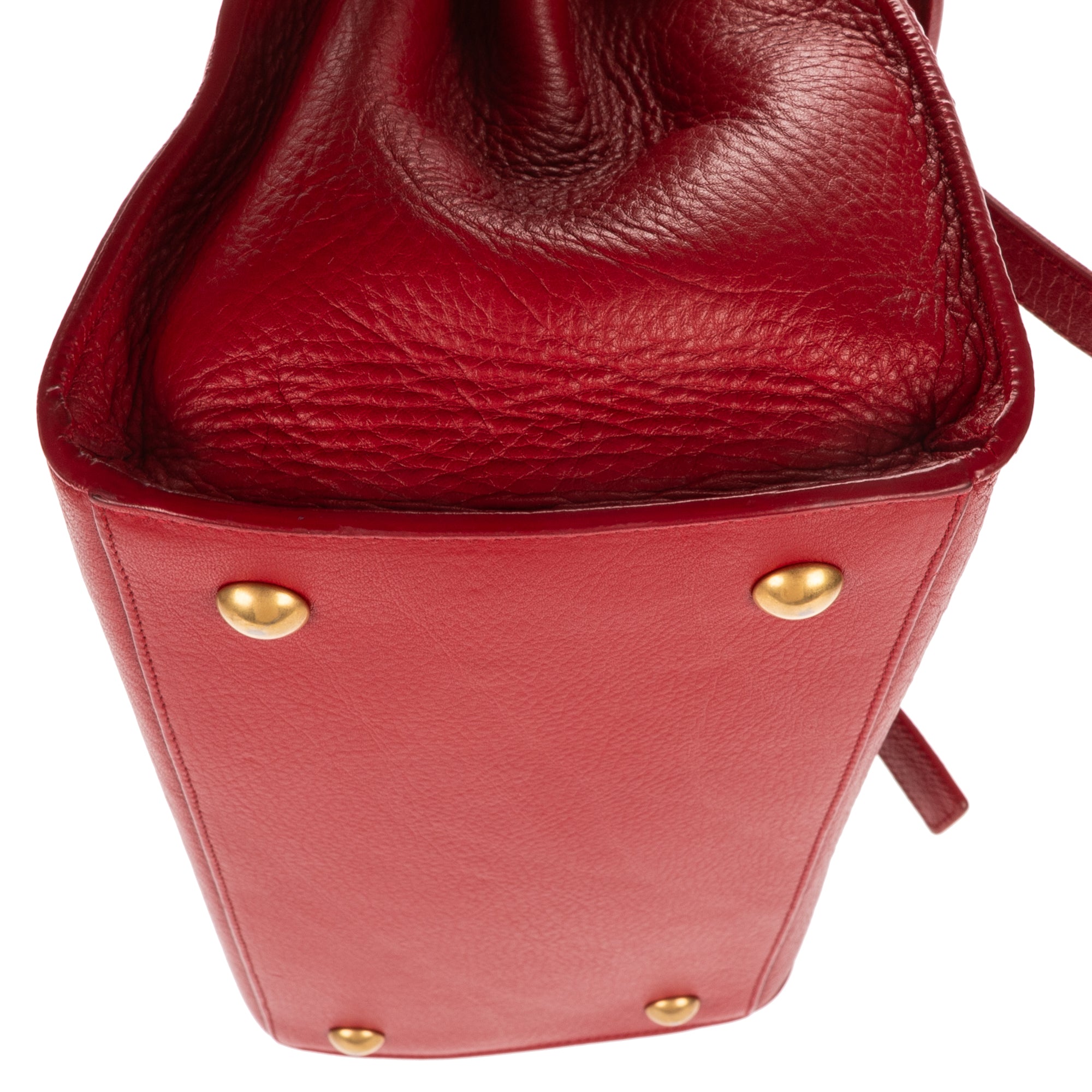 Shoulder Bag Small Muse Two Red Grained Calfskin Leather