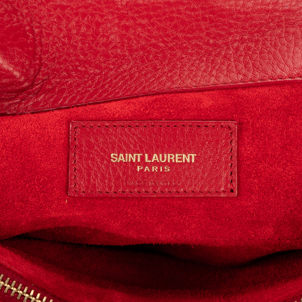 Shoulder Bag Small Muse Two Red Grained Calfskin Leather