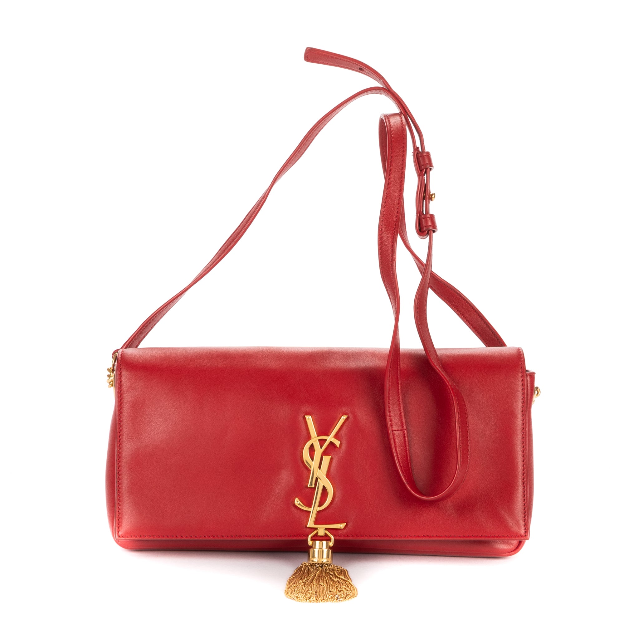 Shoulder Bag Kate Tassel Crossbody Red Smooth Calfskin Leather