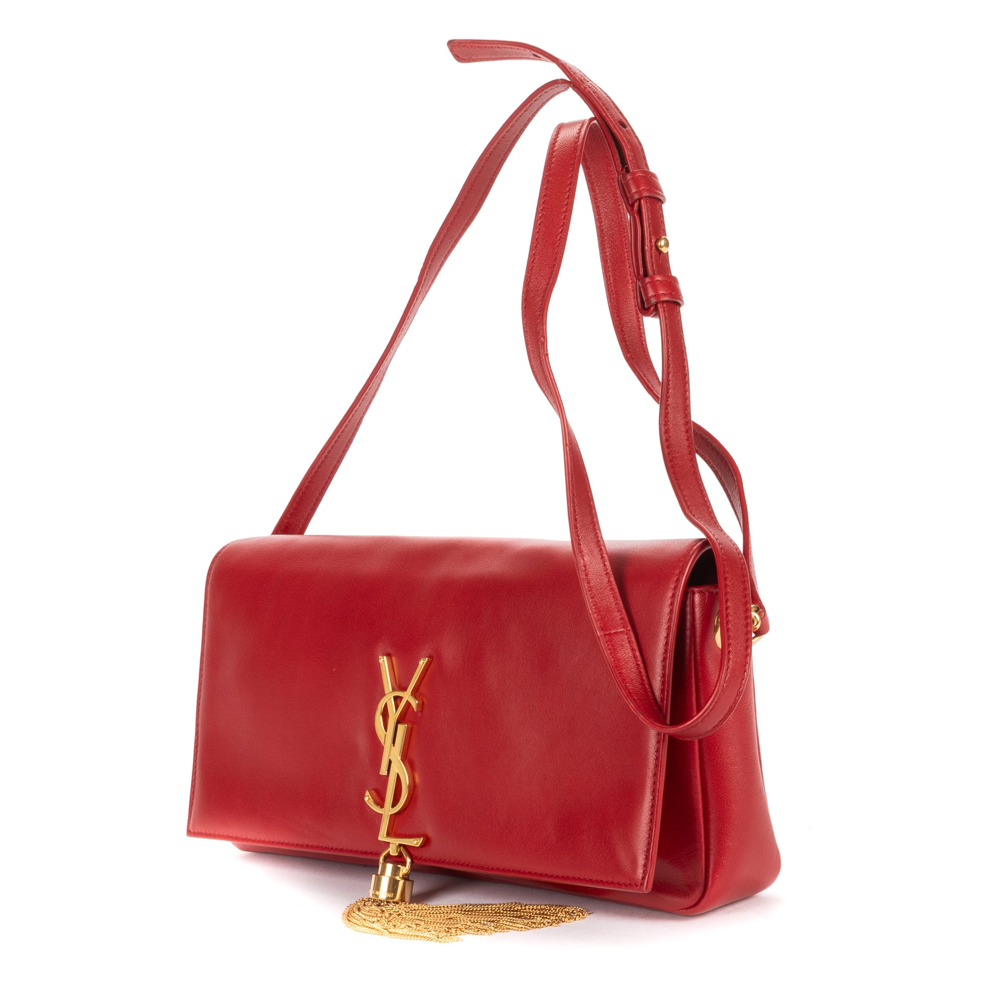 Shoulder Bag Kate Tassel Crossbody Red Smooth Calfskin Leather