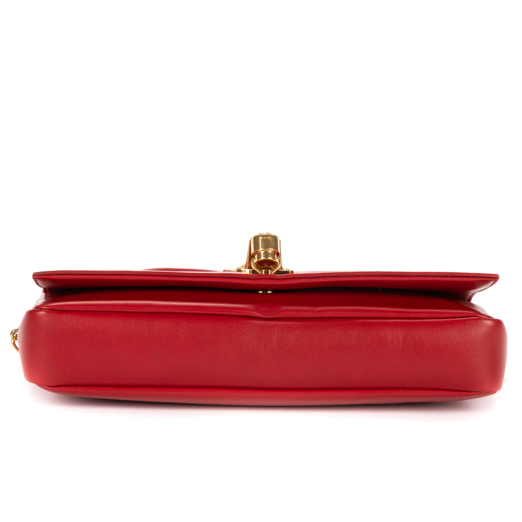 Shoulder Bag Kate Tassel Crossbody Red Smooth Calfskin Leather
