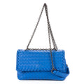 Shoulder Bag Olimpia Crossbody Blue Intrecciato Calfskin Leather
