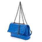 Shoulder Bag Olimpia Crossbody Blue Intrecciato Calfskin Leather