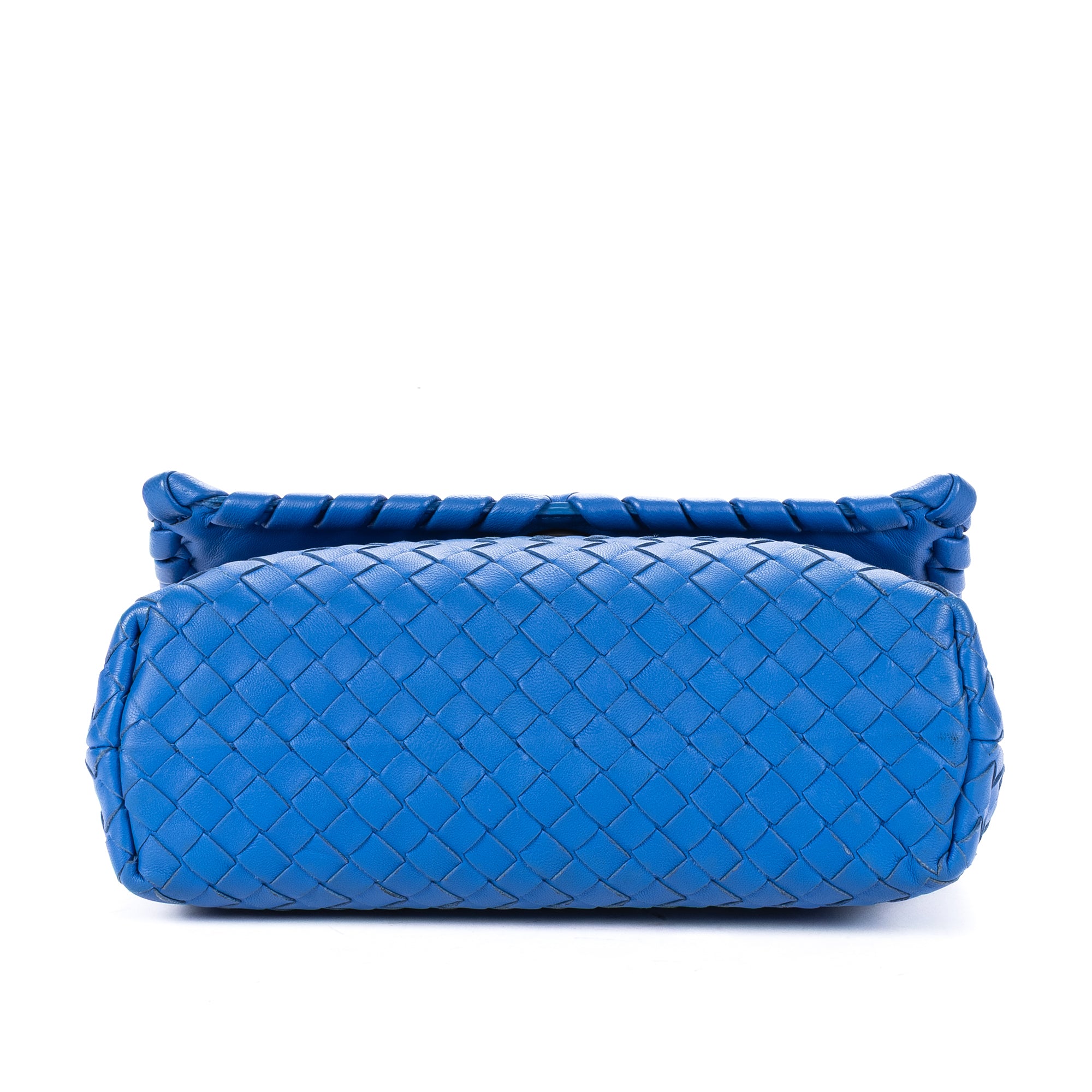 Shoulder Bag Olimpia Crossbody Blue Intrecciato Calfskin Leather