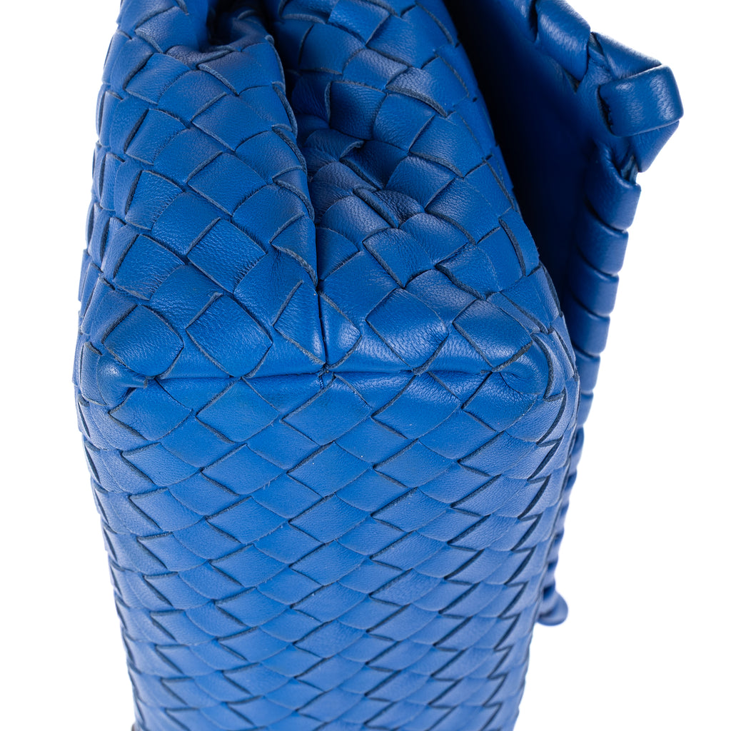Shoulder Bag Olimpia Crossbody Blue Intrecciato Calfskin Leather