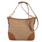Shoulder Bag Vintage Logo Crossbody Brown Jacquard Canvas