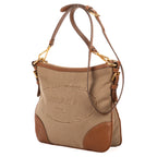 Shoulder Bag Vintage Logo Crossbody Brown Jacquard Canvas