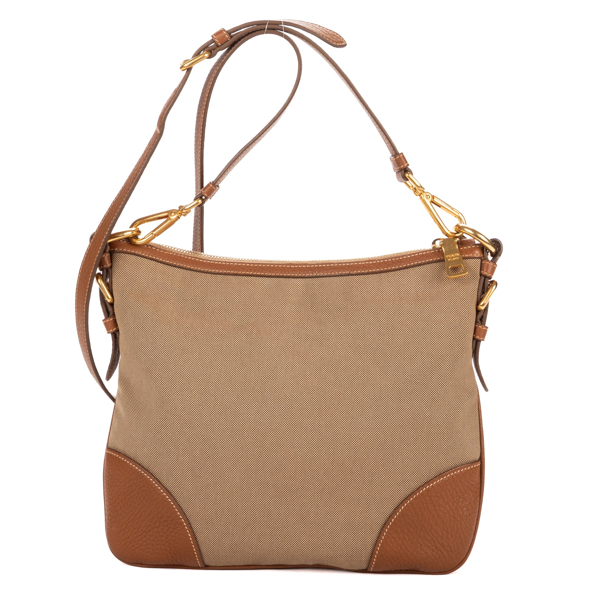 Shoulder Bag Vintage Logo Crossbody Brown Jacquard Canvas