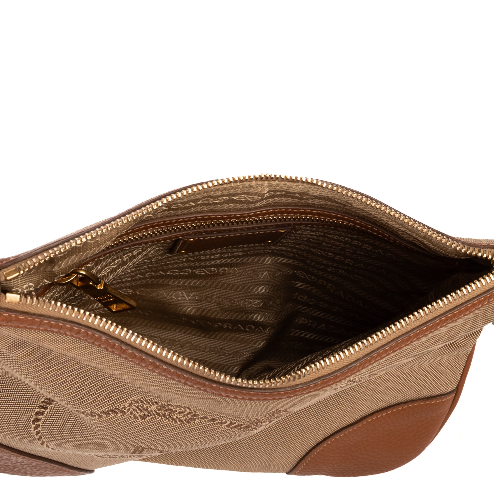 Shoulder Bag Vintage Logo Crossbody Brown Jacquard Canvas