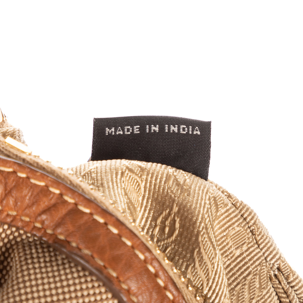 Shoulder Bag Vintage Logo Crossbody Brown Jacquard Canvas