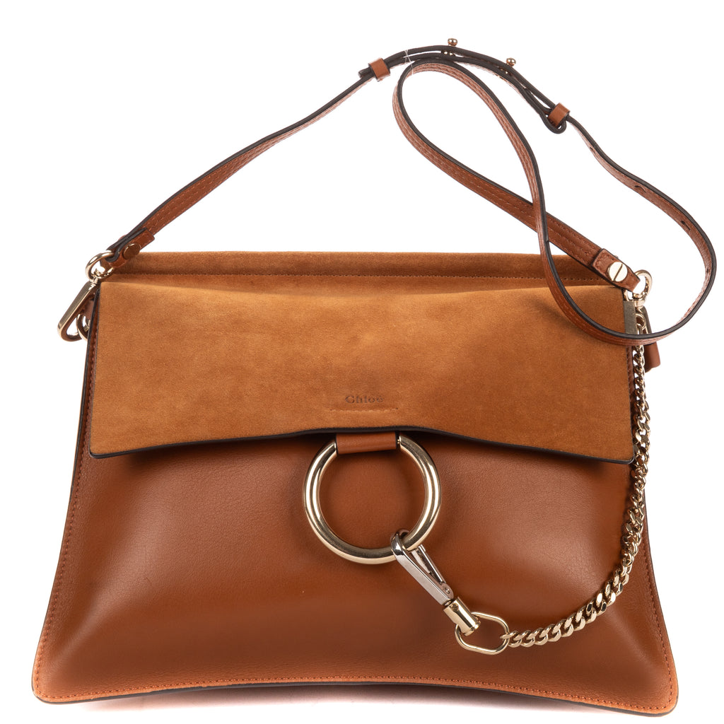 Shoulder Bag Medium Faye Bag Medium Brown Calfskin/Suede Leather