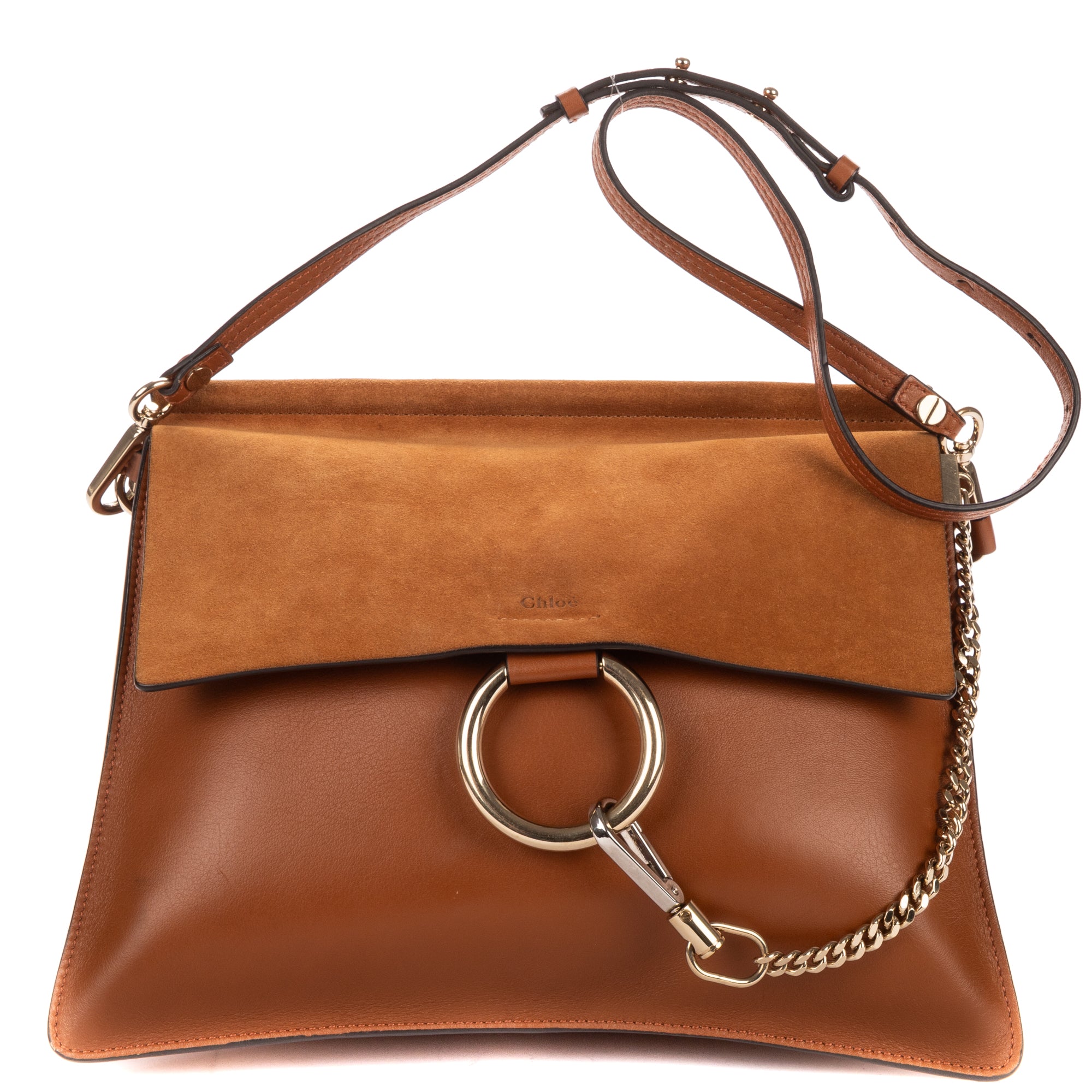 Shoulder Bag Medium Faye Bag Medium Brown Calfskin/Suede Leather