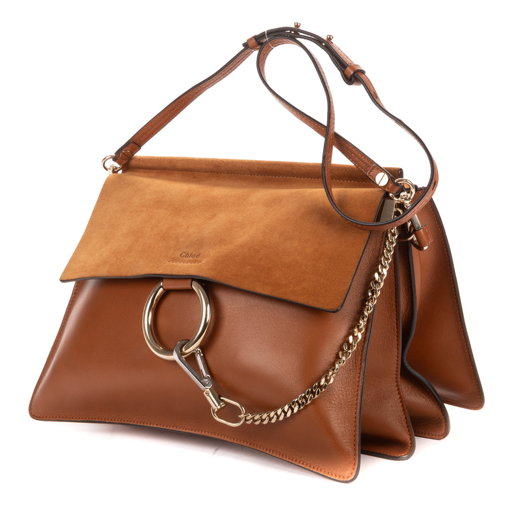 Shoulder Bag Medium Faye Bag Medium Brown Calfskin/Suede Leather