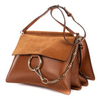 Shoulder Bag Medium Faye Bag Medium Brown Calfskin/Suede Leather