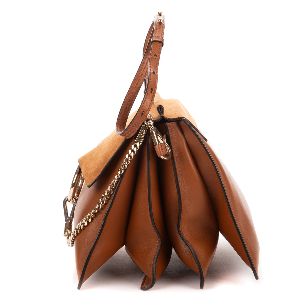 Shoulder Bag Medium Faye Bag Medium Brown Calfskin/Suede Leather