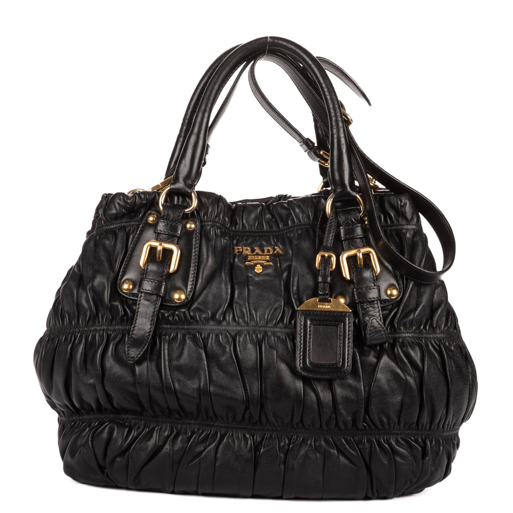 Shoulder Bag Medium Gaufre Tote Medium Black Nappa Gaufre Leather