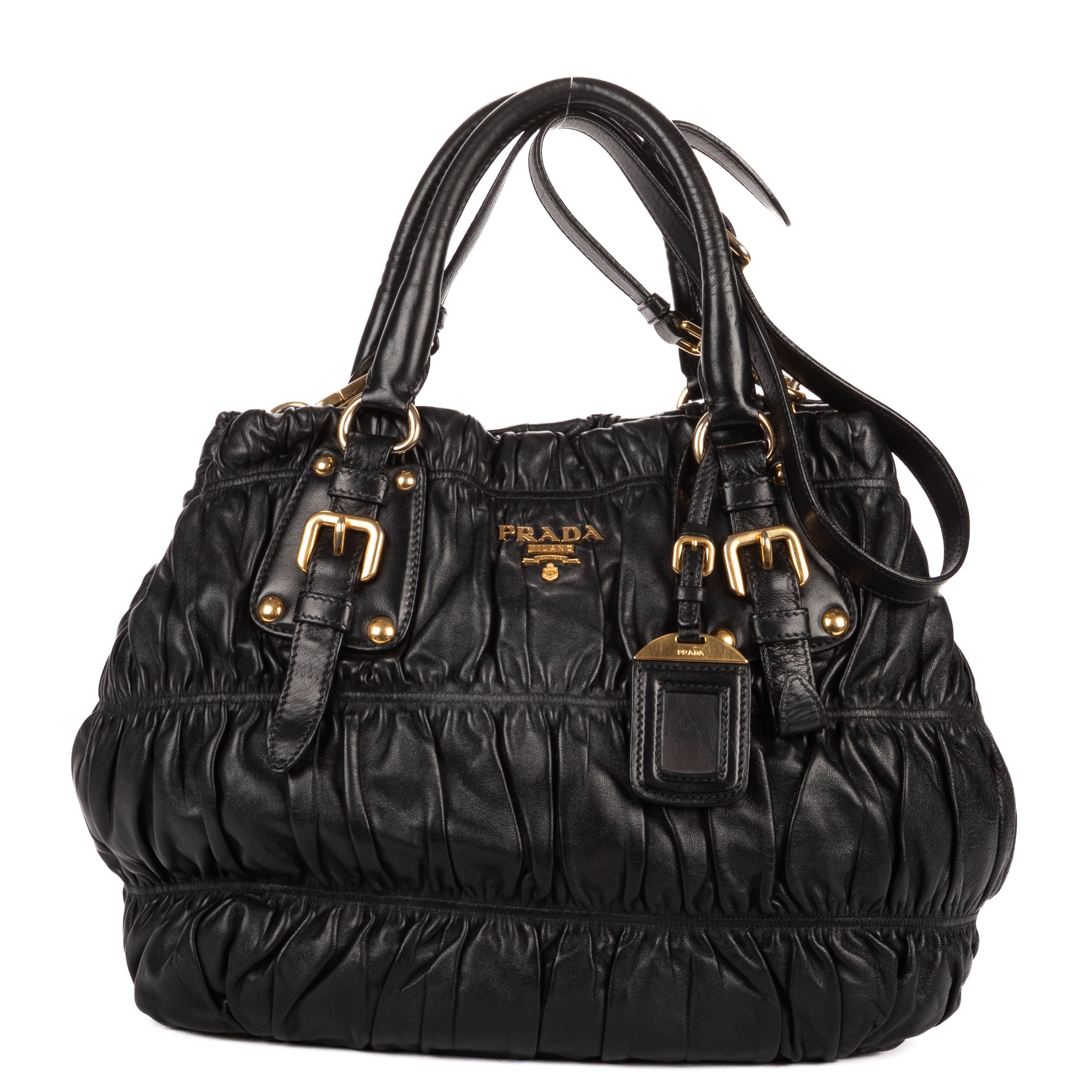 Shoulder Bag Medium Gaufre Tote Medium Black Nappa Gaufre Leather
