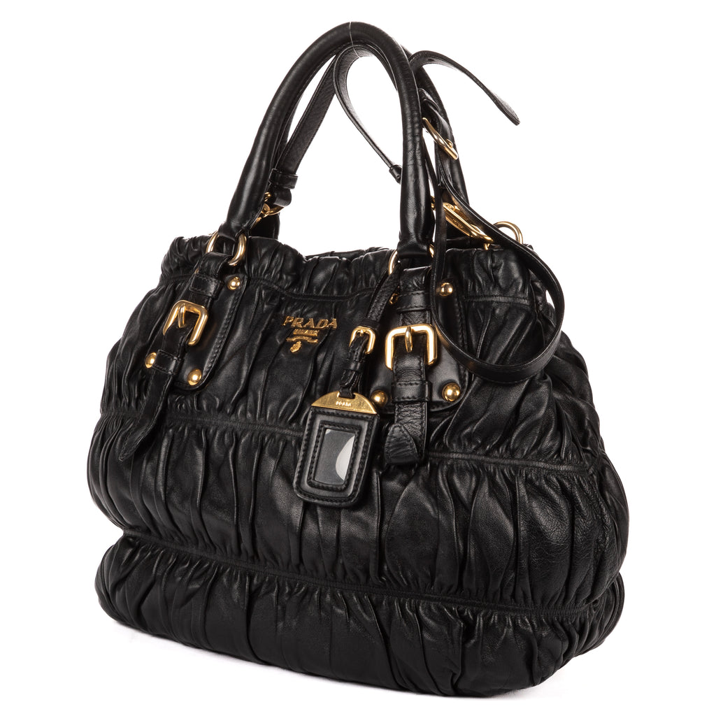 Shoulder Bag Medium Gaufre Tote Medium Black Nappa Gaufre Leather