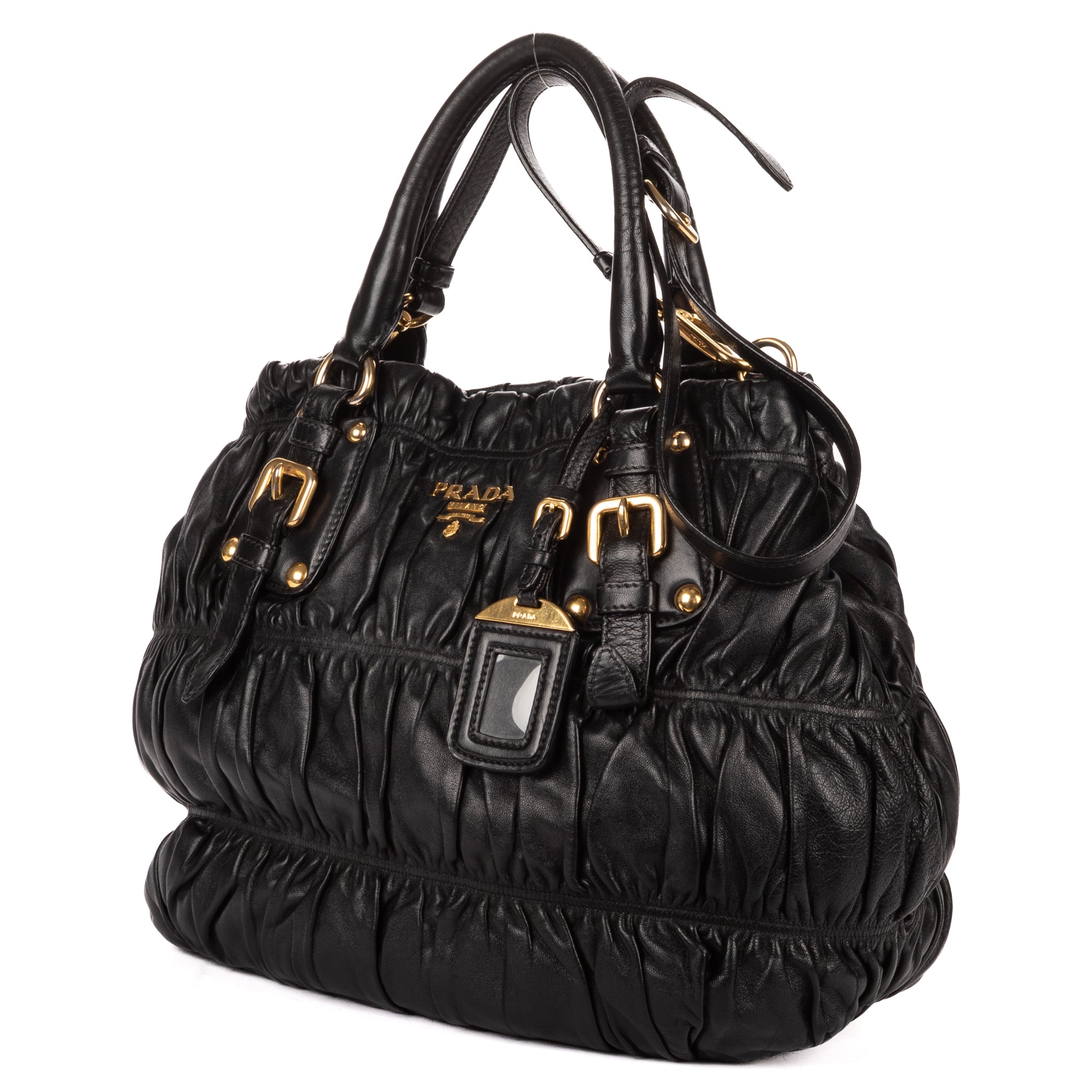 Shoulder Bag Medium Gaufre Tote Medium Black Nappa Gaufre Leather