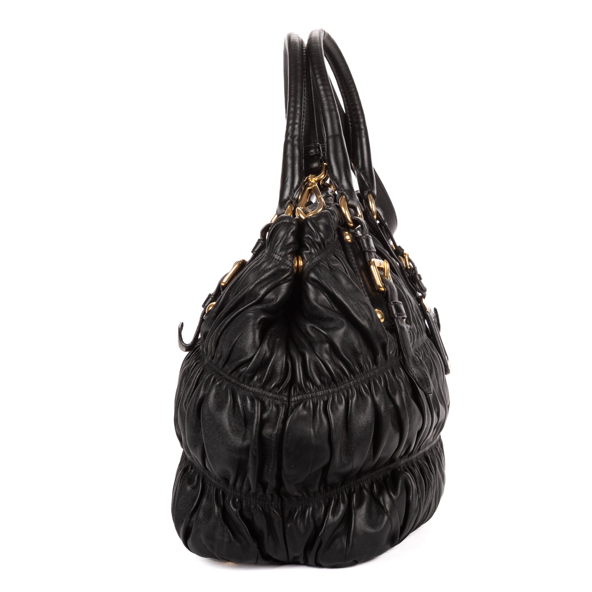Shoulder Bag Medium Gaufre Tote Medium Black Nappa Gaufre Leather
