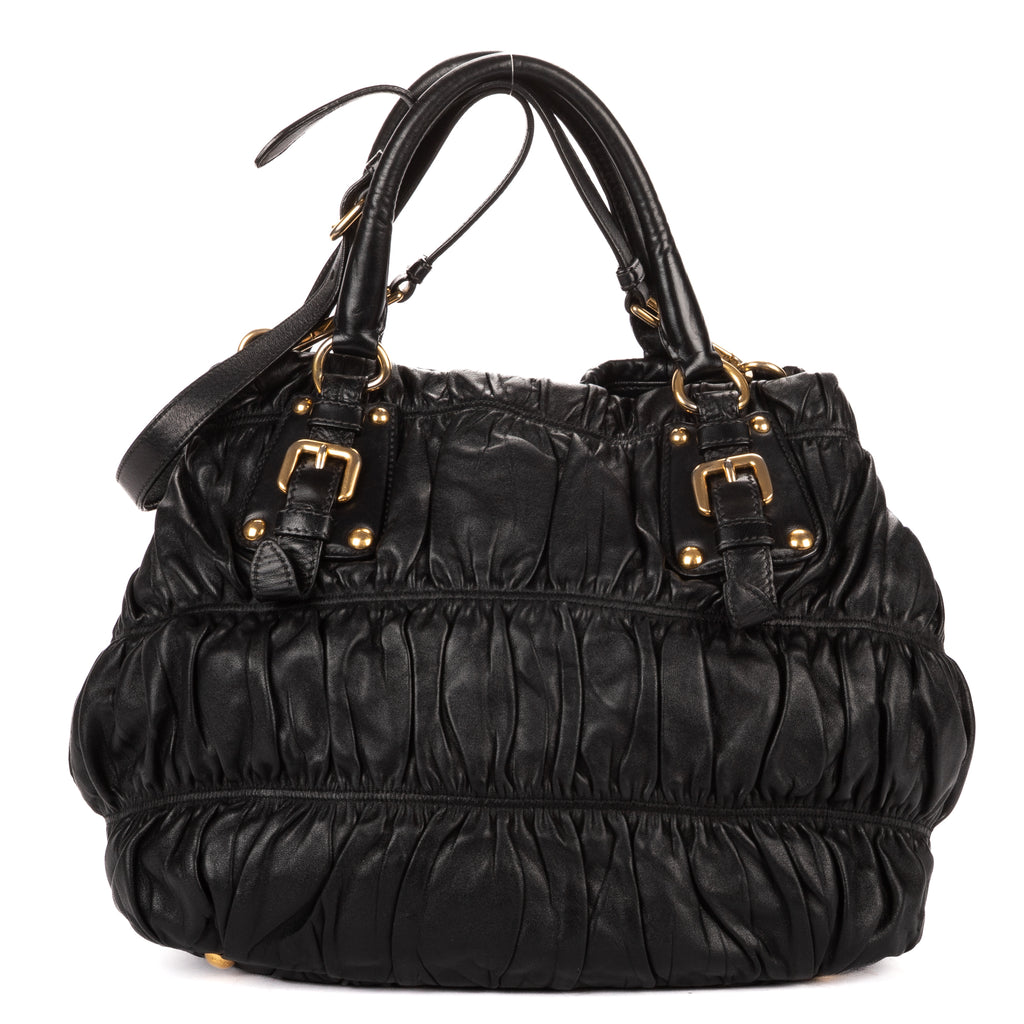 Shoulder Bag Medium Gaufre Tote Medium Black Nappa Gaufre Leather