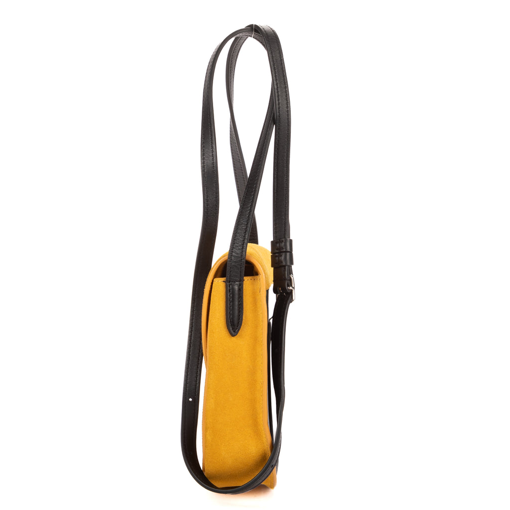 Shoulder Bag Trotteur Crossbody Yellow Suede Leather